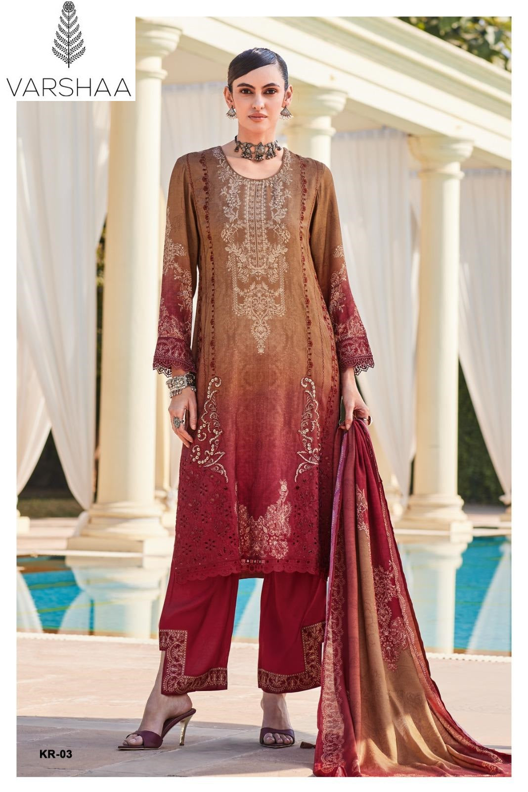 Kior Varshaa Viscose Muslin Pant Style Suits Wholesale Price