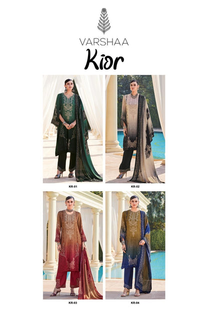 Kior Varshaa Viscose Muslin Pant Style Suits Wholesale Price