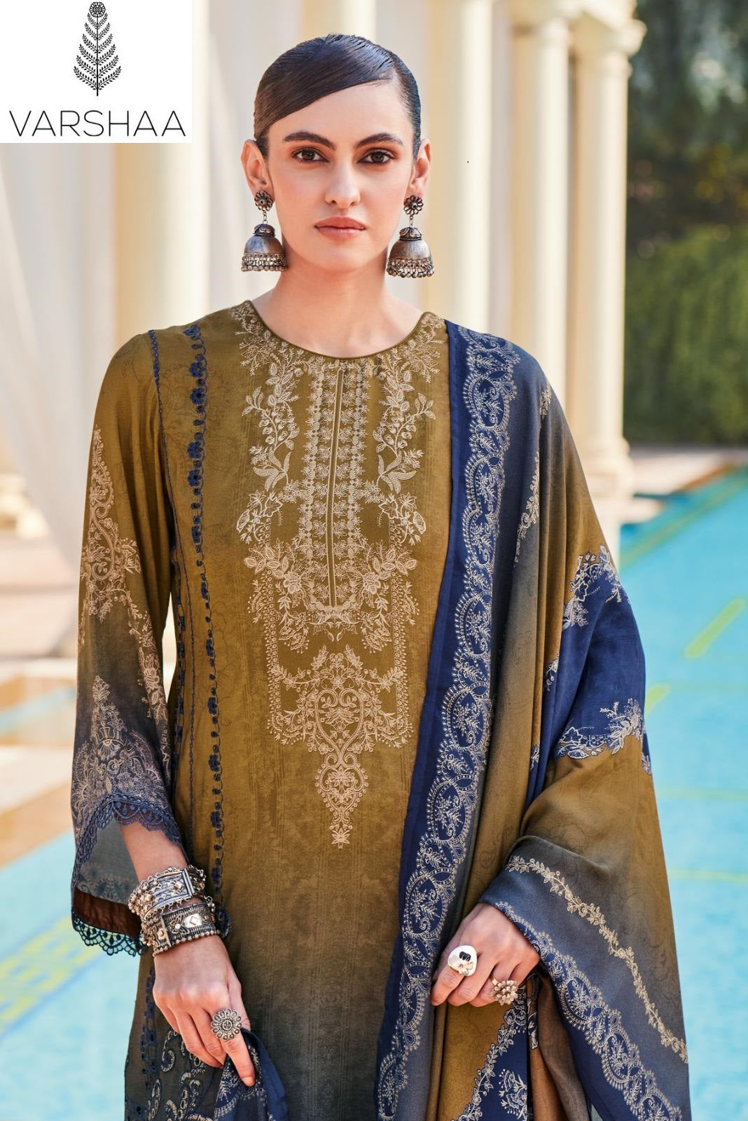 Kior Varshaa Viscose Muslin Pant Style Suits Wholesale Price