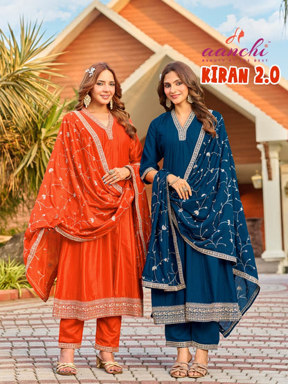 Kiran 2.0 Aanchi Vichitra Silk Readymade Anarkali Suits Wholesale Price