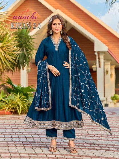 Kiran 2.0 Aanchi Vichitra Silk Readymade Anarkali Suits Wholesale Price