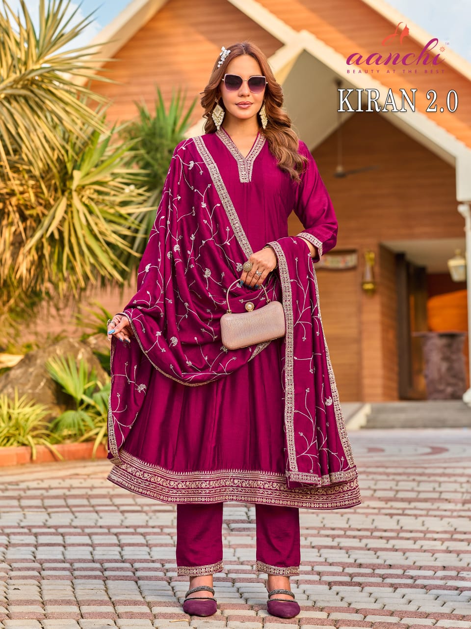Kiran 2.0 Aanchi Vichitra Silk Readymade Anarkali Suits Wholesale Price