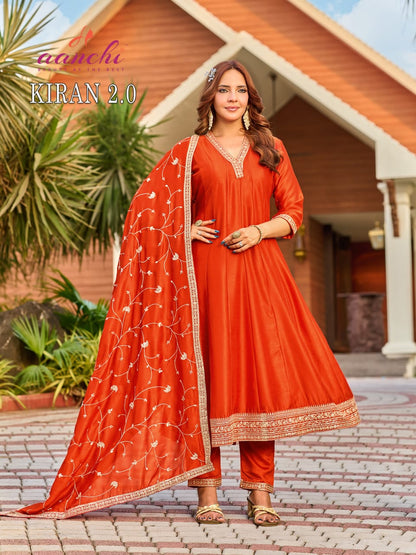 Kiran 2.0 Aanchi Vichitra Silk Readymade Anarkali Suits Wholesale Price