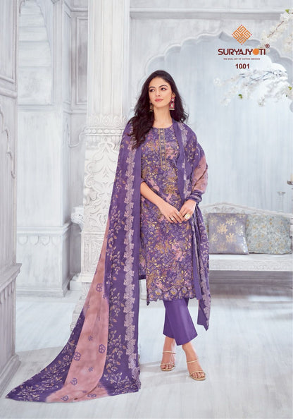 Kiran Vol 1 Suryajyoti Pure Lawn Pant Style Suits Manufacturer
