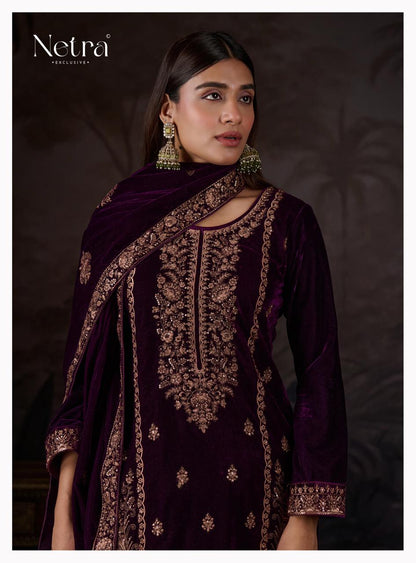 Kirsha Netra Velvet Suits Exporter Ahmedabad