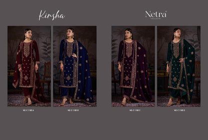 Kirsha Netra Velvet Suits Exporter Ahmedabad