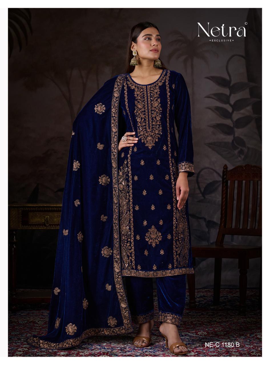 Kirsha Netra Velvet Suits Exporter Ahmedabad