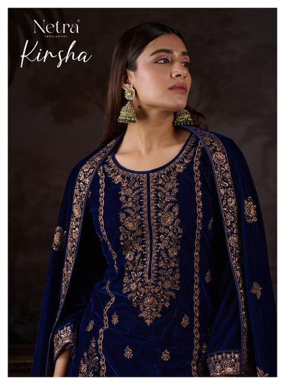 Kirsha Netra Velvet Suits Exporter Ahmedabad