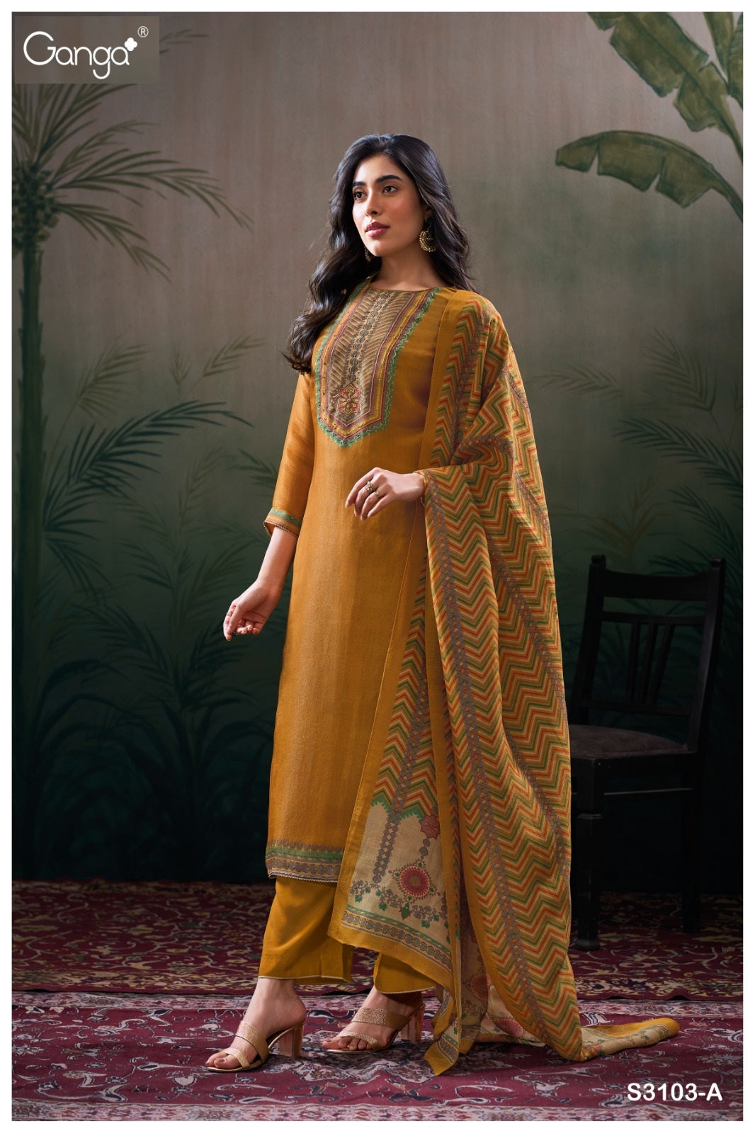 Kirthvi 3103 Ganga Premium Bemberg Plazzo Style Suits Supplier