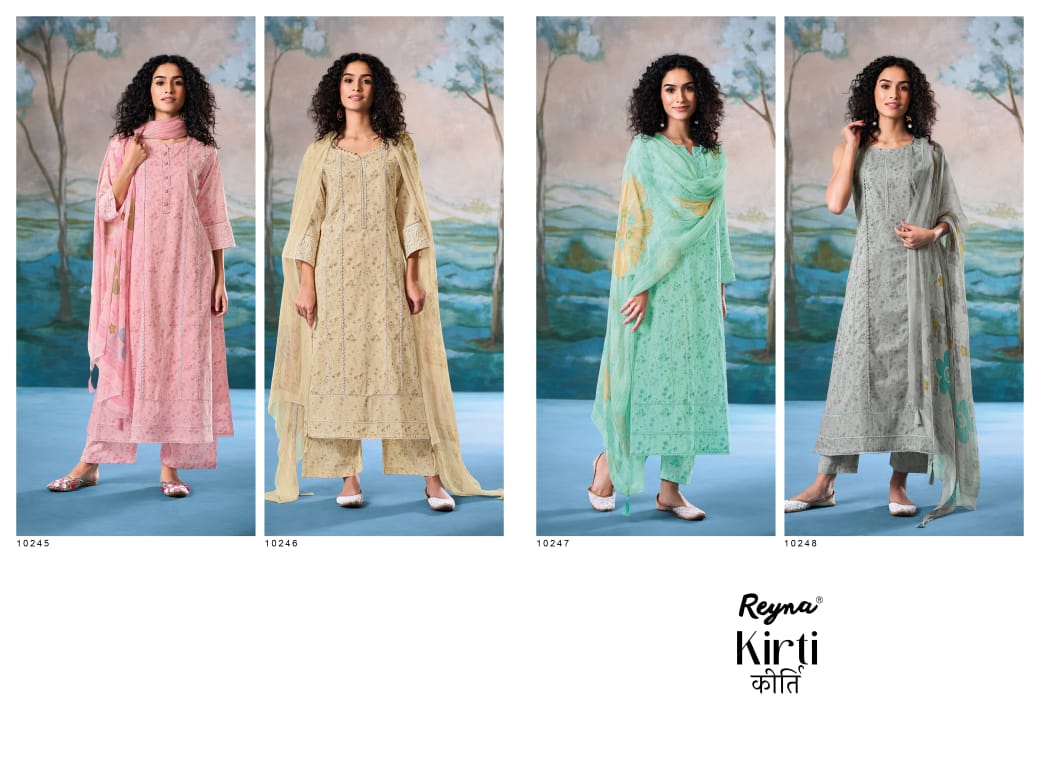 Kirti Reyna Cotton Pant Style Suits Manufacturer India