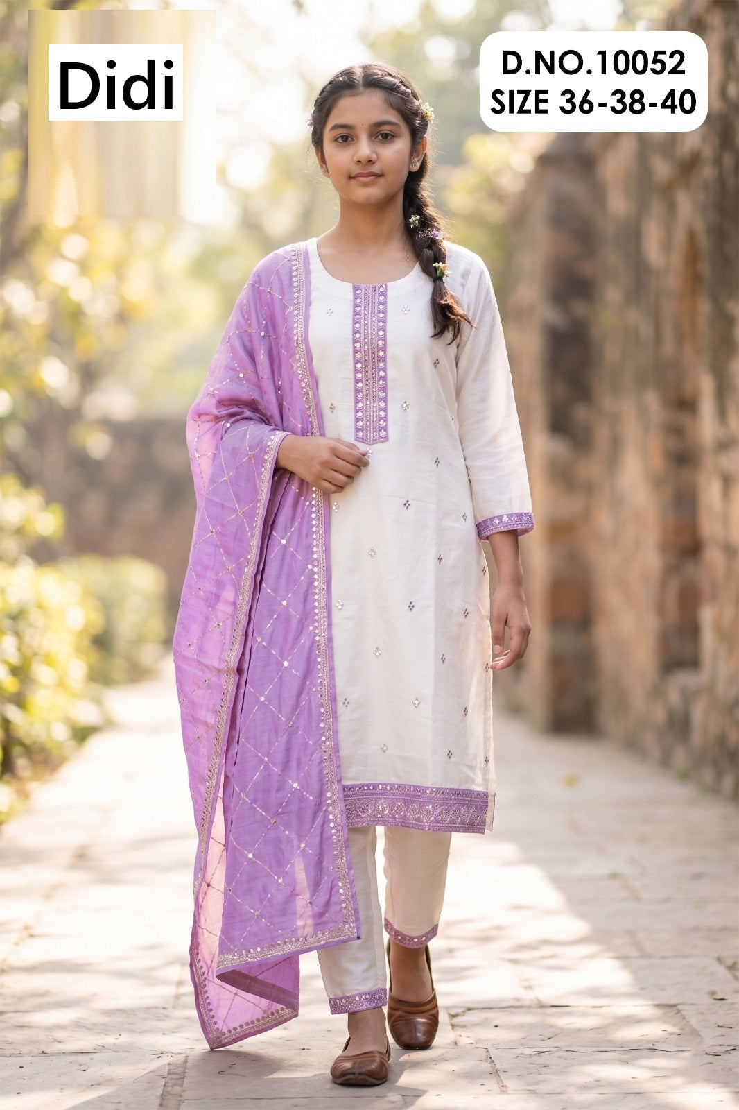 Kishanki Dn 10052 Didi Roman Silk Girls Readymade Pant Suits Exporter