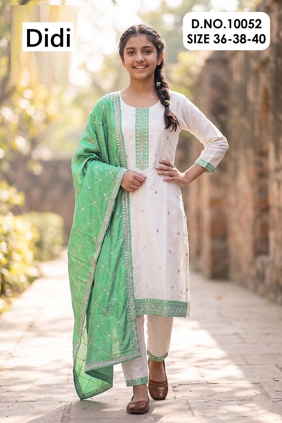 Kishanki Dn 10052 Didi Roman Silk Girls Readymade Pant Suits Exporter