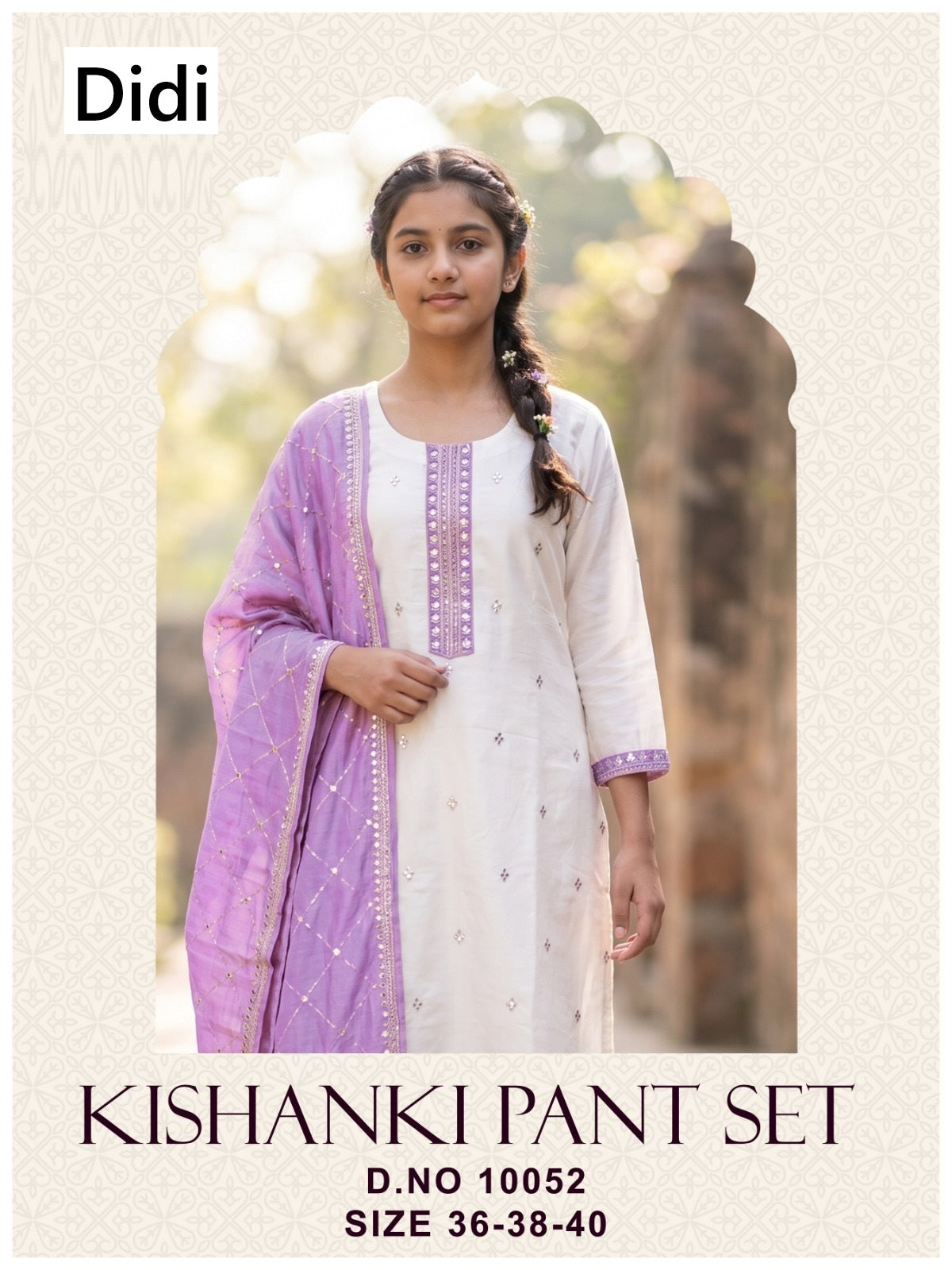 Kishanki Dn 10052 Didi Roman Silk Girls Readymade Pant Suits Exporter