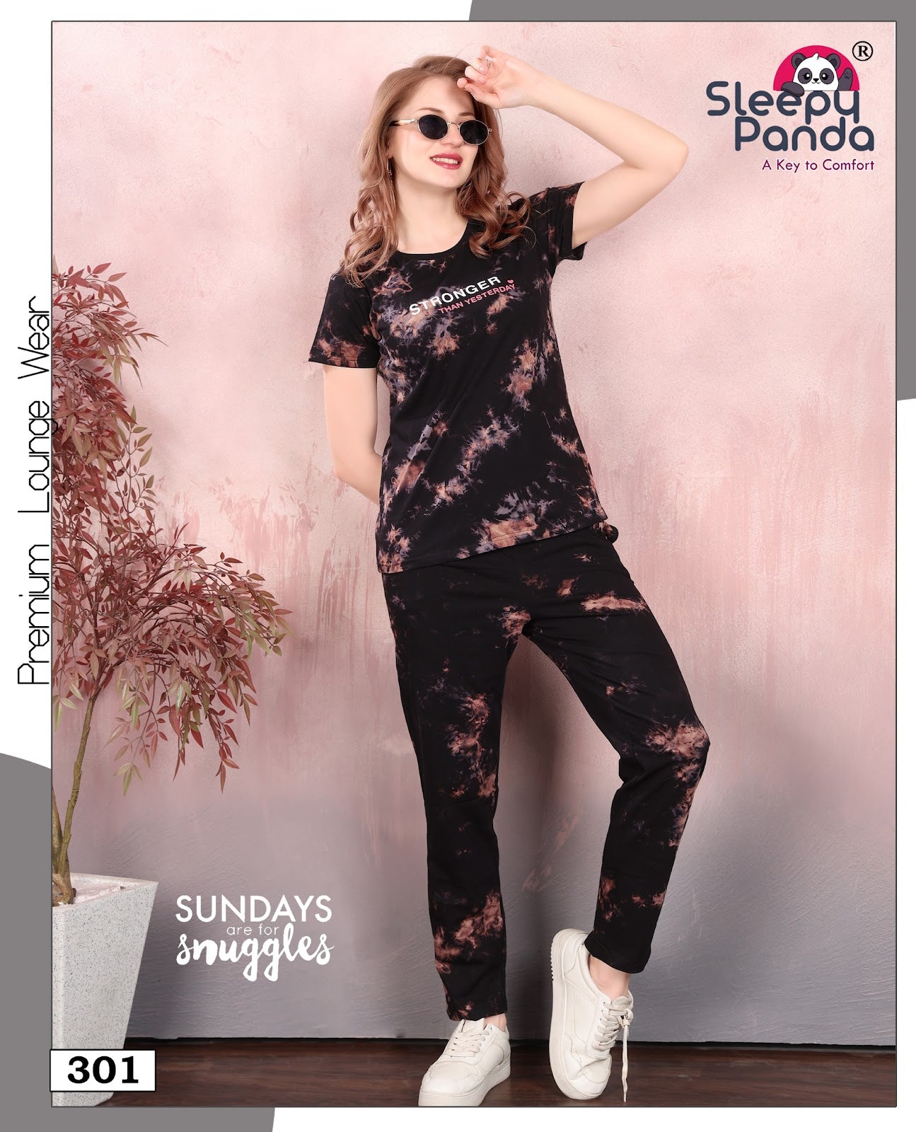 Kishti 301 Sleepy Panda Hosiery Cotton Co Ord Set Wholesaler Gujarat