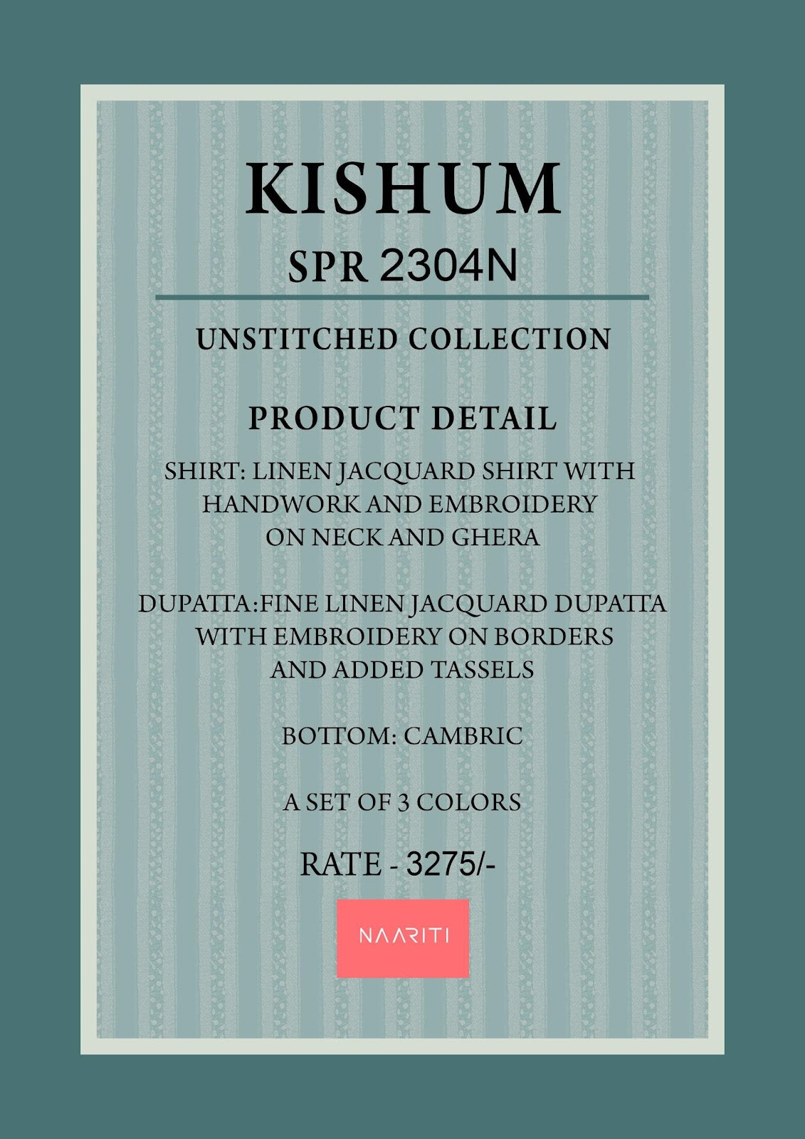 Kishum Naariti Linen Jacquard Salwar Suits Supplier Ahmedabad