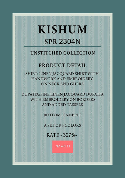 Kishum Naariti Linen Jacquard Salwar Suits Supplier Ahmedabad