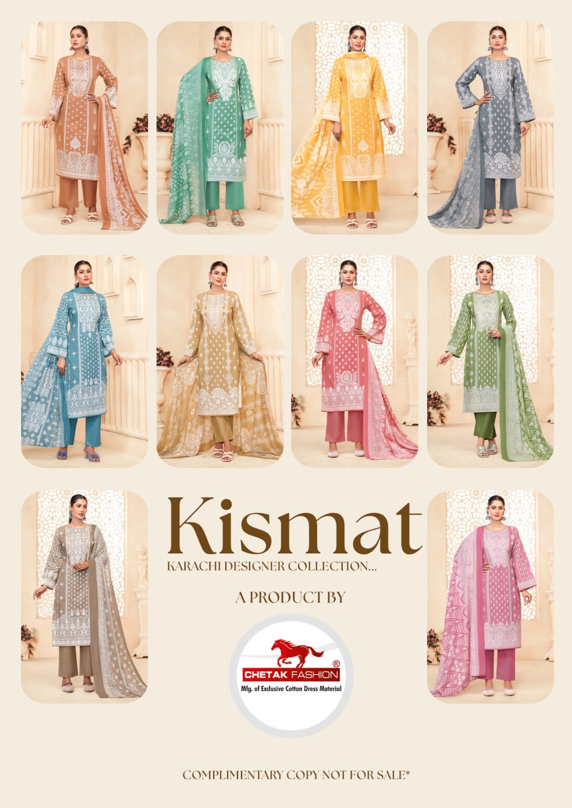 Kismat Vol 1 Chetak Fashion Cotton Karachi Salwar Suits Exporter India