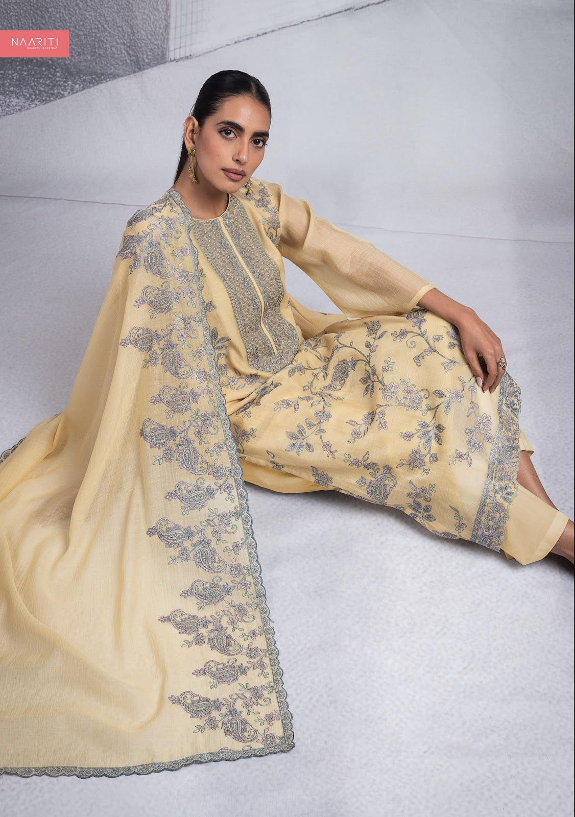 Kismis Naariti Mul Chanderi Salwar Suits Wholesaler Ahmedabad