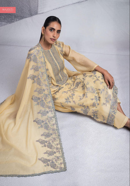 Kismis Naariti Mul Chanderi Salwar Suits Wholesaler Ahmedabad