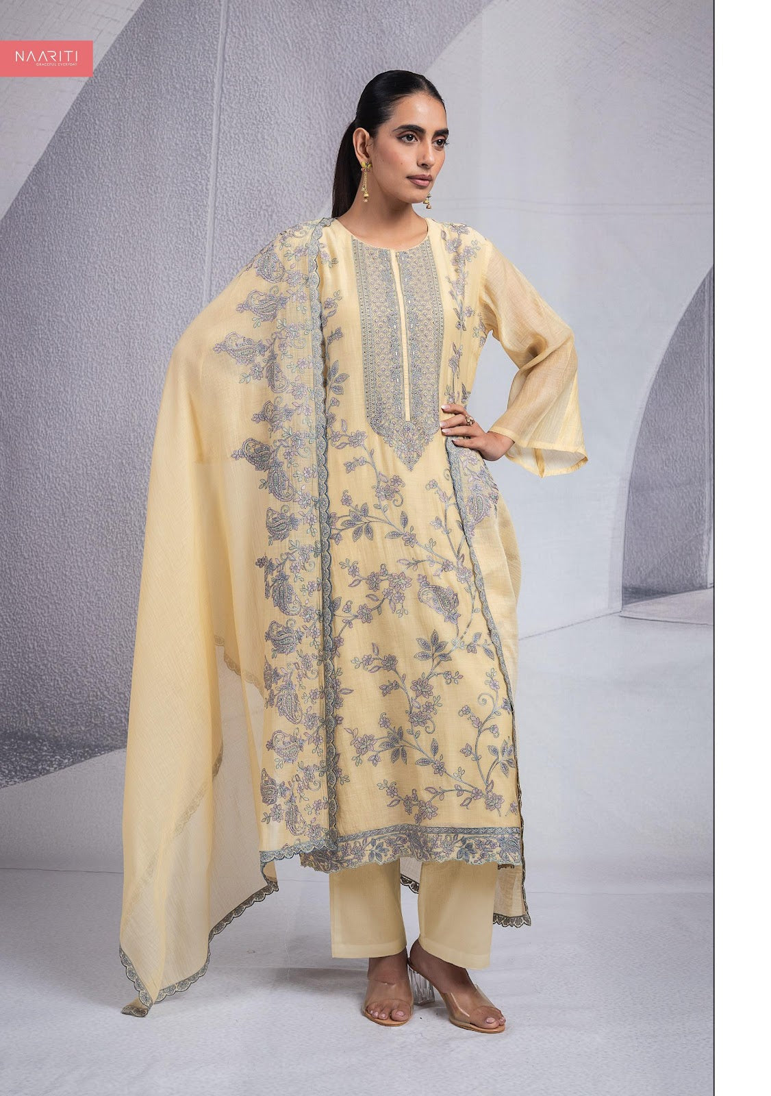 Kismis Naariti Mul Chanderi Salwar Suits Wholesaler Ahmedabad