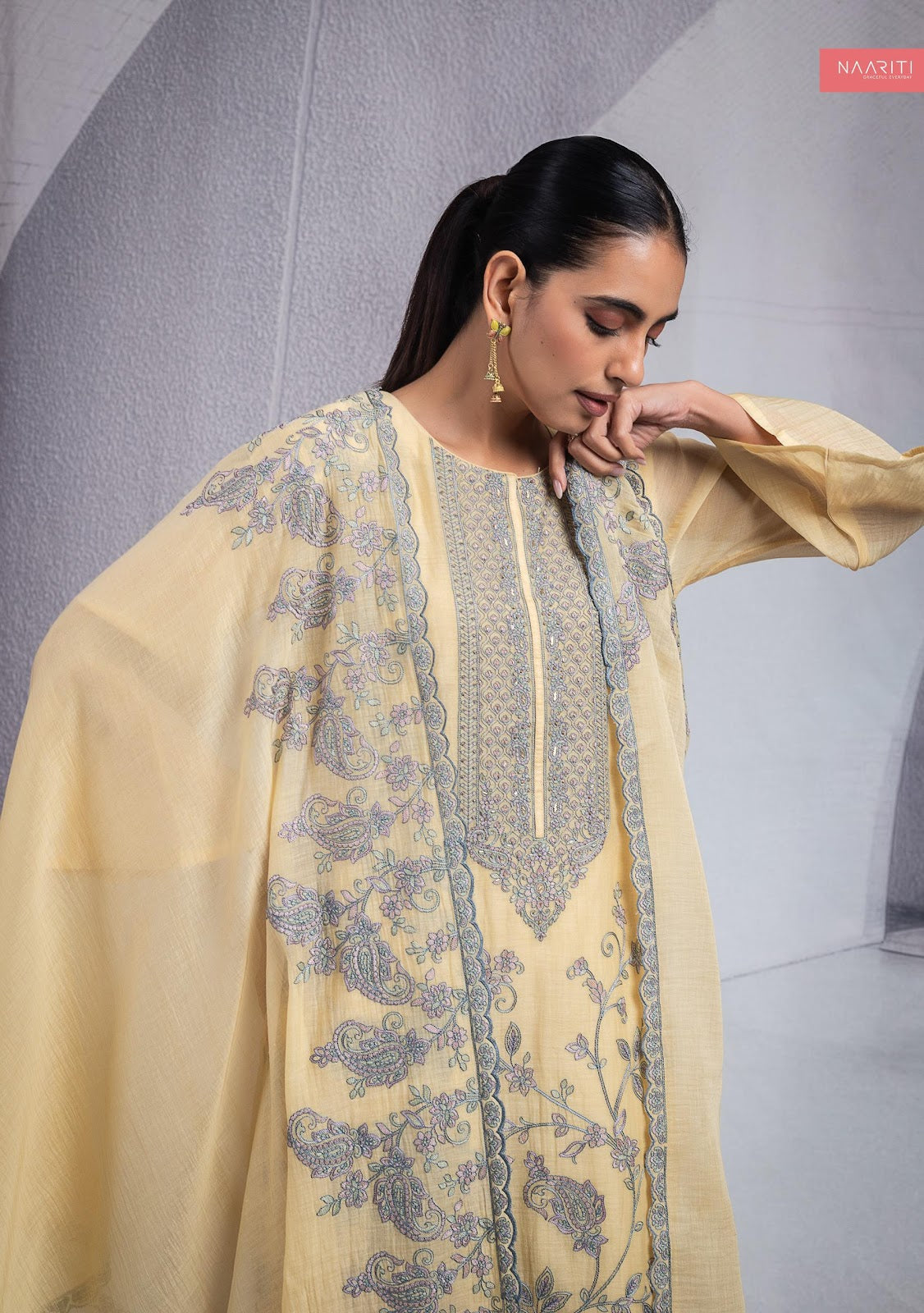 Kismis Naariti Mul Chanderi Salwar Suits Wholesaler Ahmedabad