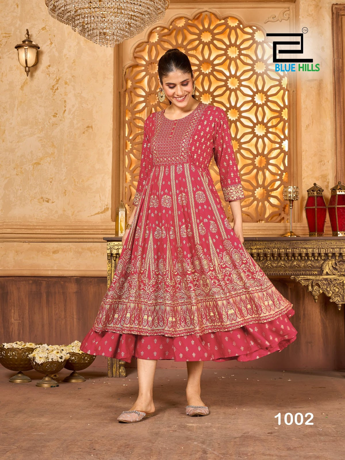 Kitkat Blue Hills Rayon 14Kg Anarkali Kurtis Wholesaler