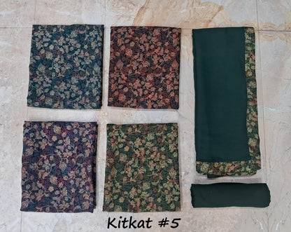 Kitkat Choclate Vishwam Fabrics Crape Pant Style Suits Manufacturer Gujarat