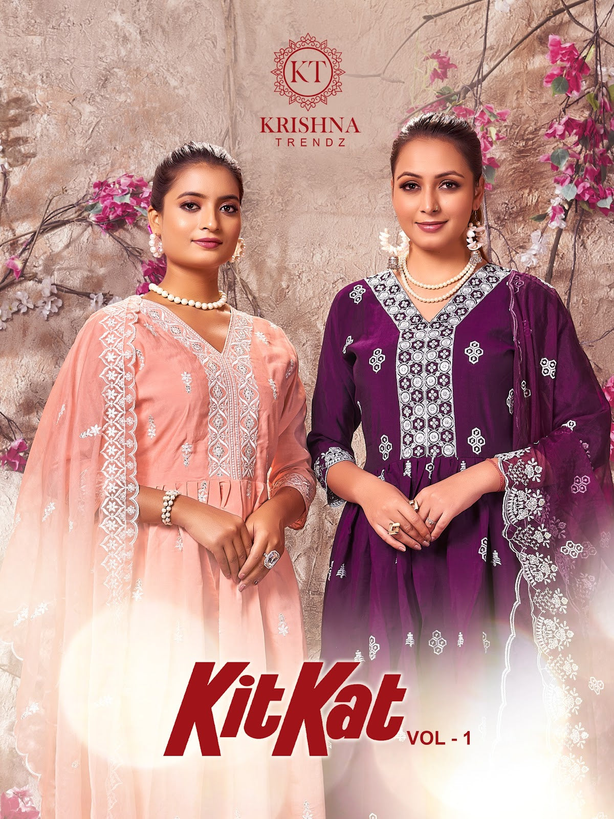 Kitkat Vol 1 Kt Roman Silk Readymade Anarkali Suits Exporter