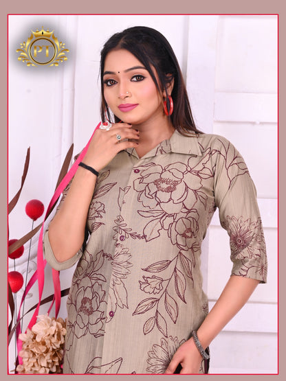Kitkat Vol 1 Pt Vertican Kurti Plazzo Set Supplier Gujarat