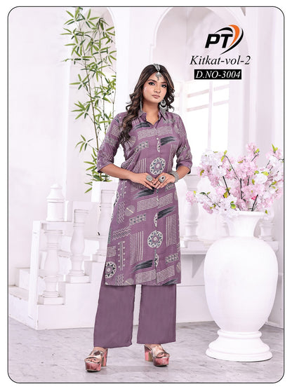 Kitkat Vol 2 Pt Vertican Kurti Plazzo Set Exporter Gujarat