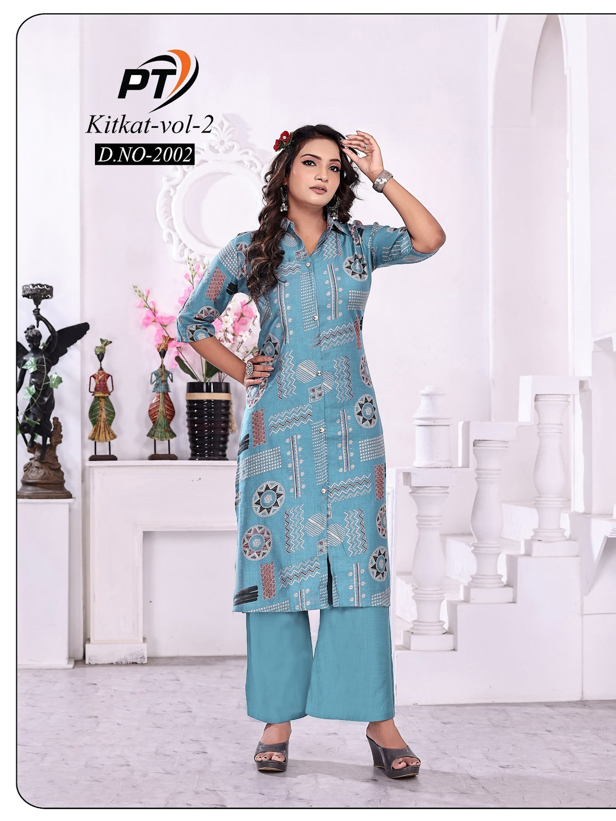 Kitkat Vol 2 Pt Vertican Kurti Plazzo Set Exporter Gujarat