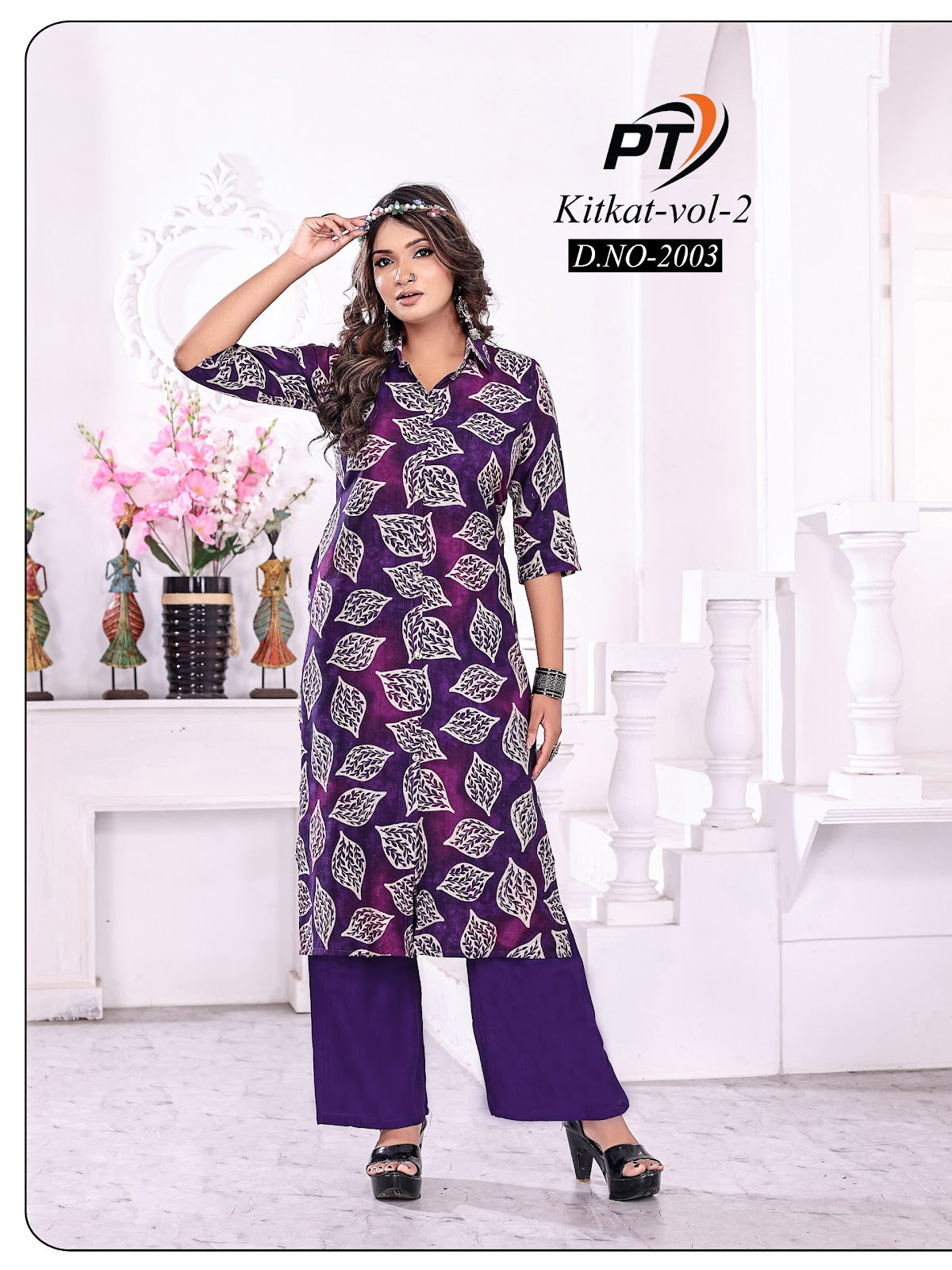 Kitkat Vol 2 Pt Vertican Kurti Plazzo Set Exporter Gujarat