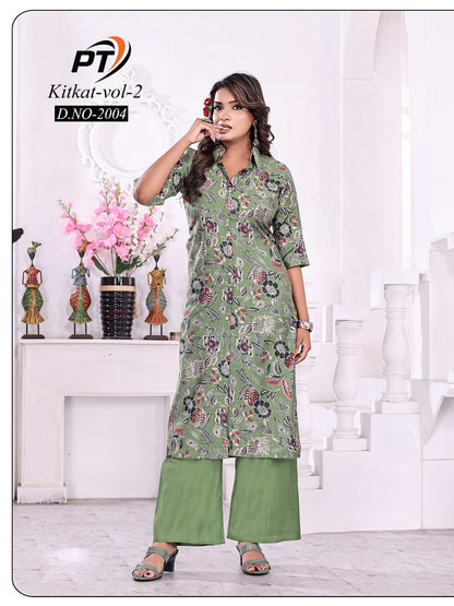 Kitkat Vol 2 Pt Vertican Kurti Plazzo Set Exporter Gujarat