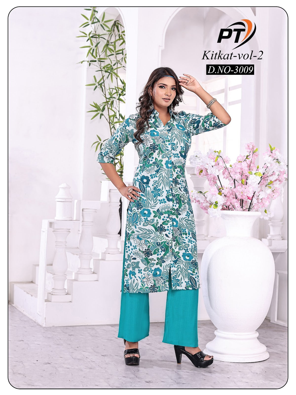 Kitkat Vol 2 Pt Vertican Kurti Plazzo Set Exporter Gujarat