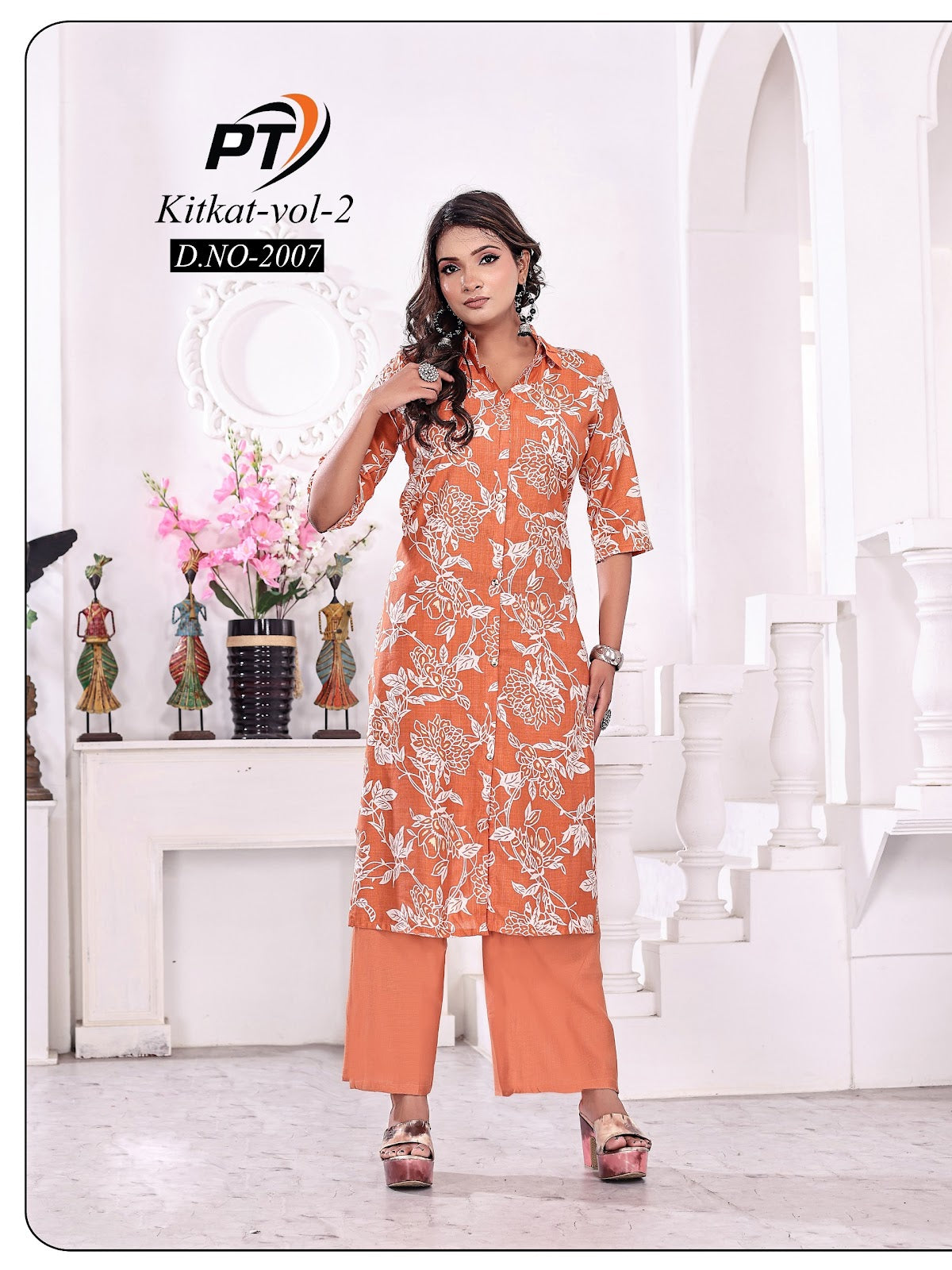 Kitkat Vol 2 Pt Vertican Kurti Plazzo Set Exporter Gujarat