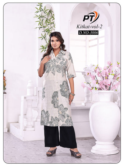 Kitkat Vol 2 Pt Vertican Kurti Plazzo Set Exporter Gujarat