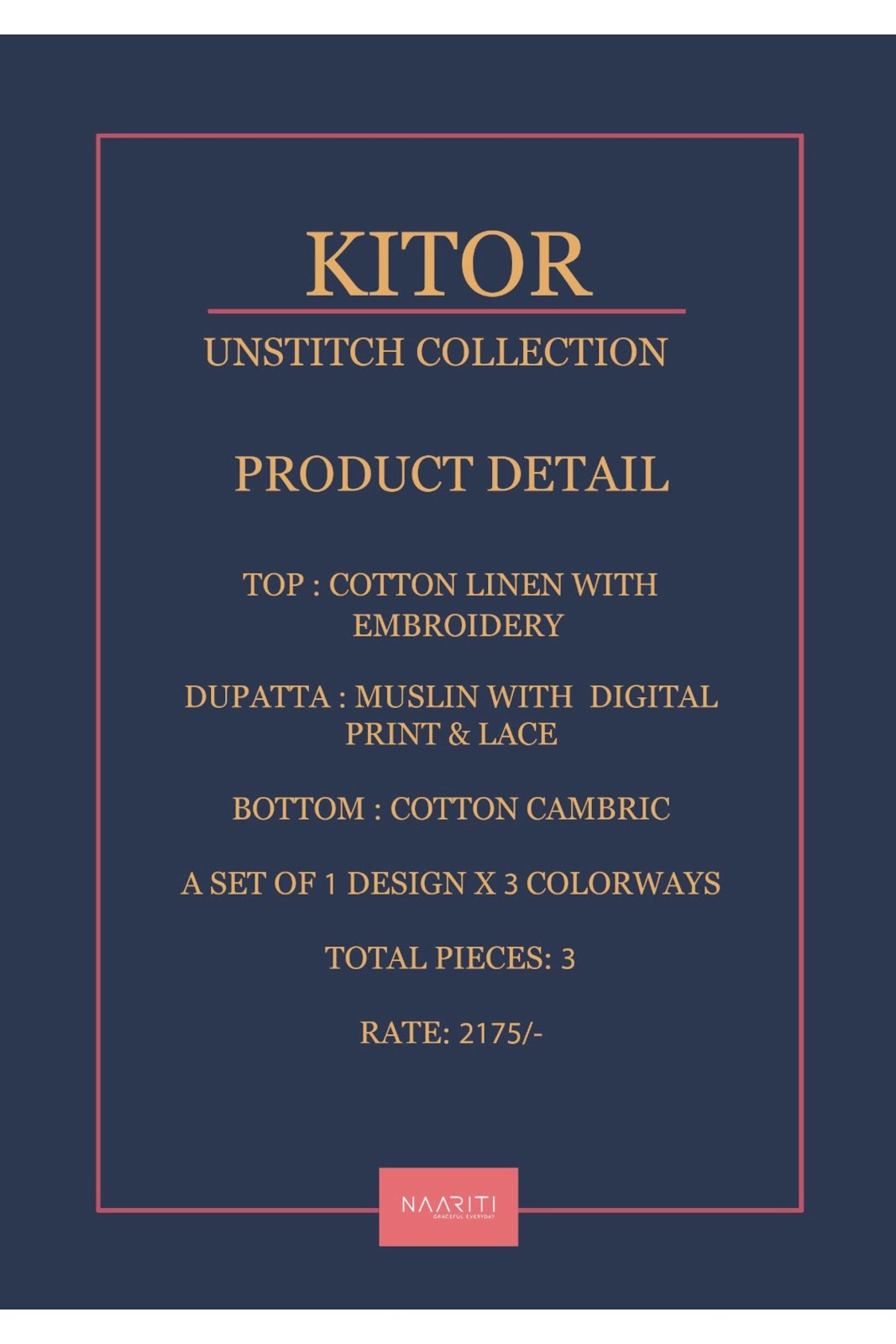Kitor Naariti Cotton Linen Pant Style Suits Manufacturer Gujarat