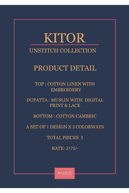 Kitor Naariti Cotton Linen Pant Style Suits Manufacturer Gujarat