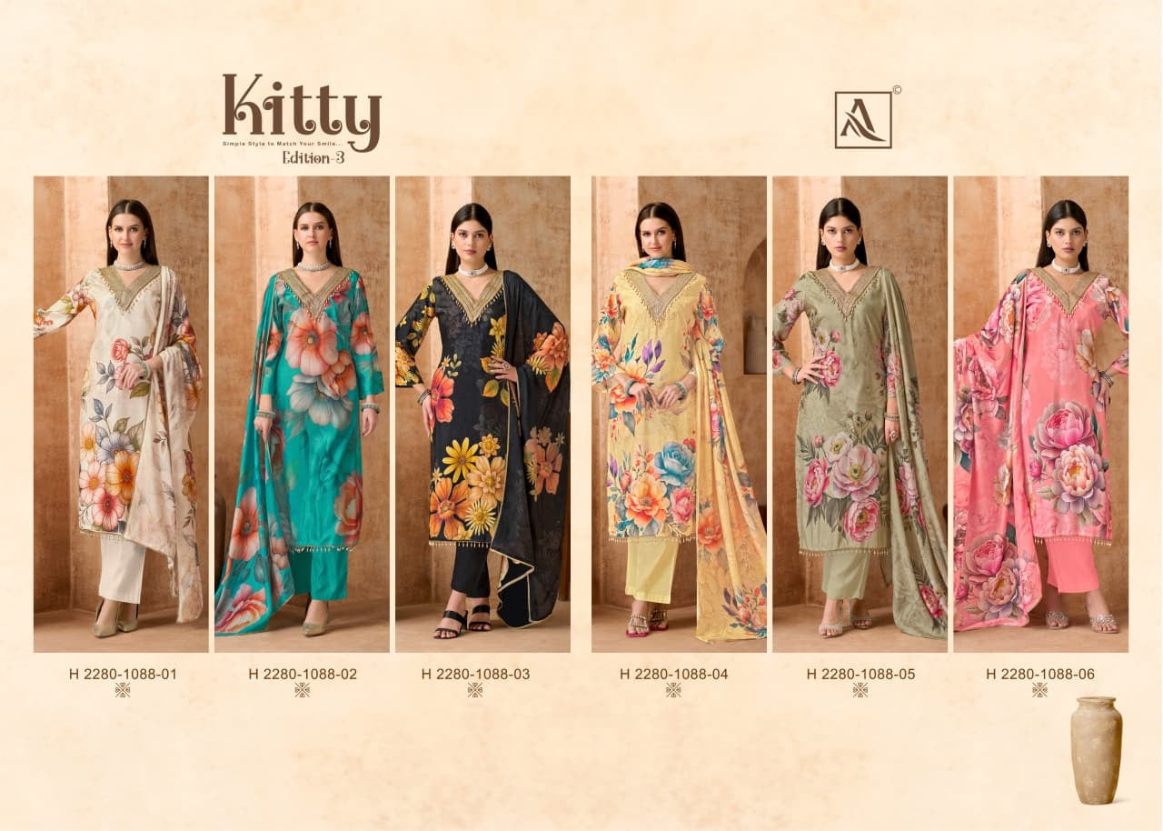 Kitty Edition 3 Alok Viscose Muslin Karachi Salwar Suits Wholesaler India
