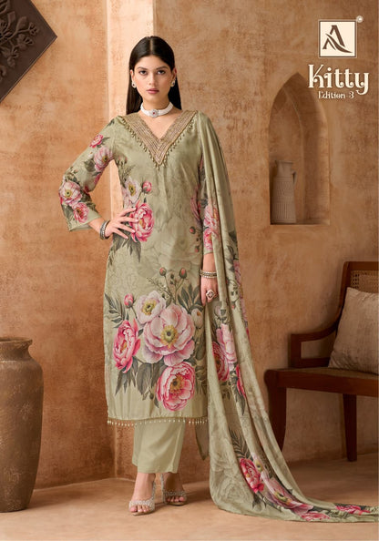 Kitty Edition 3 Alok Viscose Muslin Karachi Salwar Suits Wholesaler India