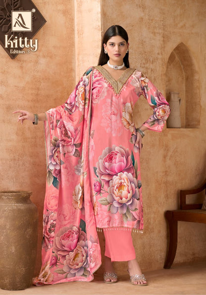 Kitty Edition 3 Alok Viscose Muslin Karachi Salwar Suits Wholesaler India