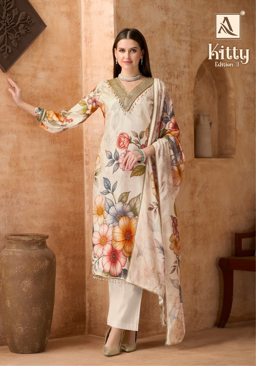 Kitty Edition 3 Alok Viscose Muslin Karachi Salwar Suits Wholesaler India