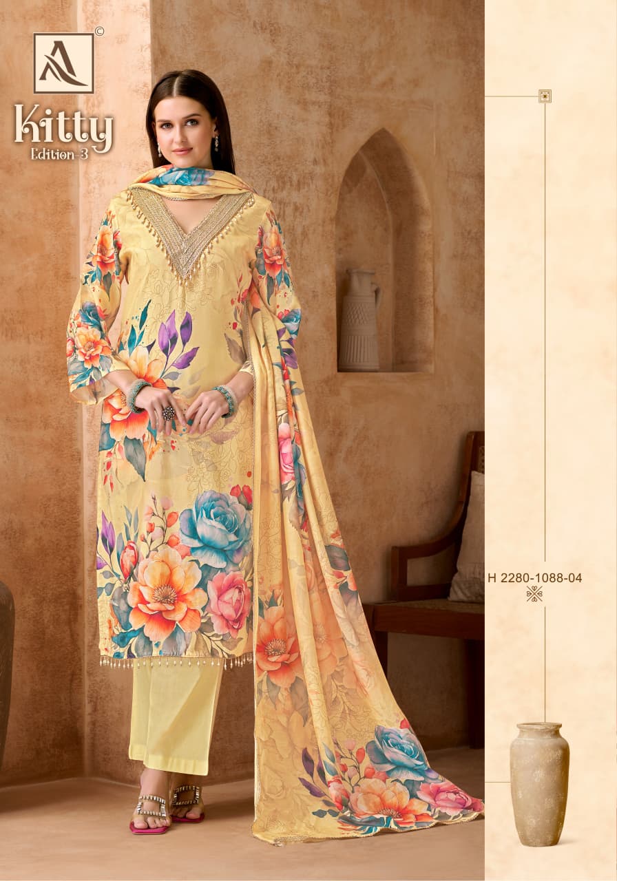 Kitty Edition 3 Alok Viscose Muslin Karachi Salwar Suits Wholesaler India