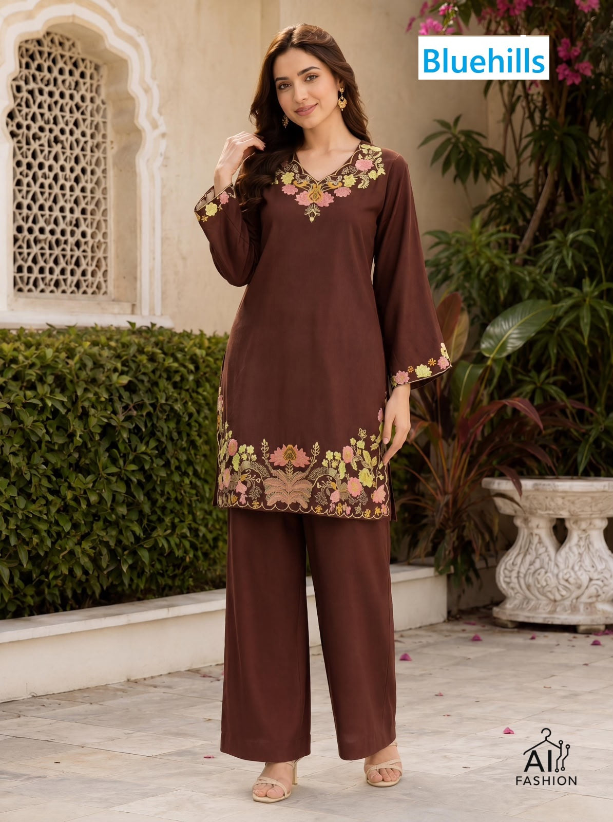 Kitty Party Bluehills Rayon 14Kg Kurti Plazzo Set Exporter Gujarat