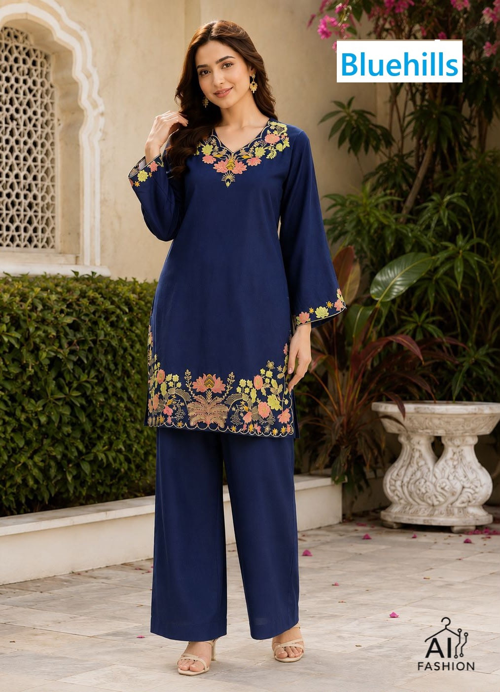 Kitty Party Bluehills Rayon 14Kg Kurti Plazzo Set Exporter Gujarat