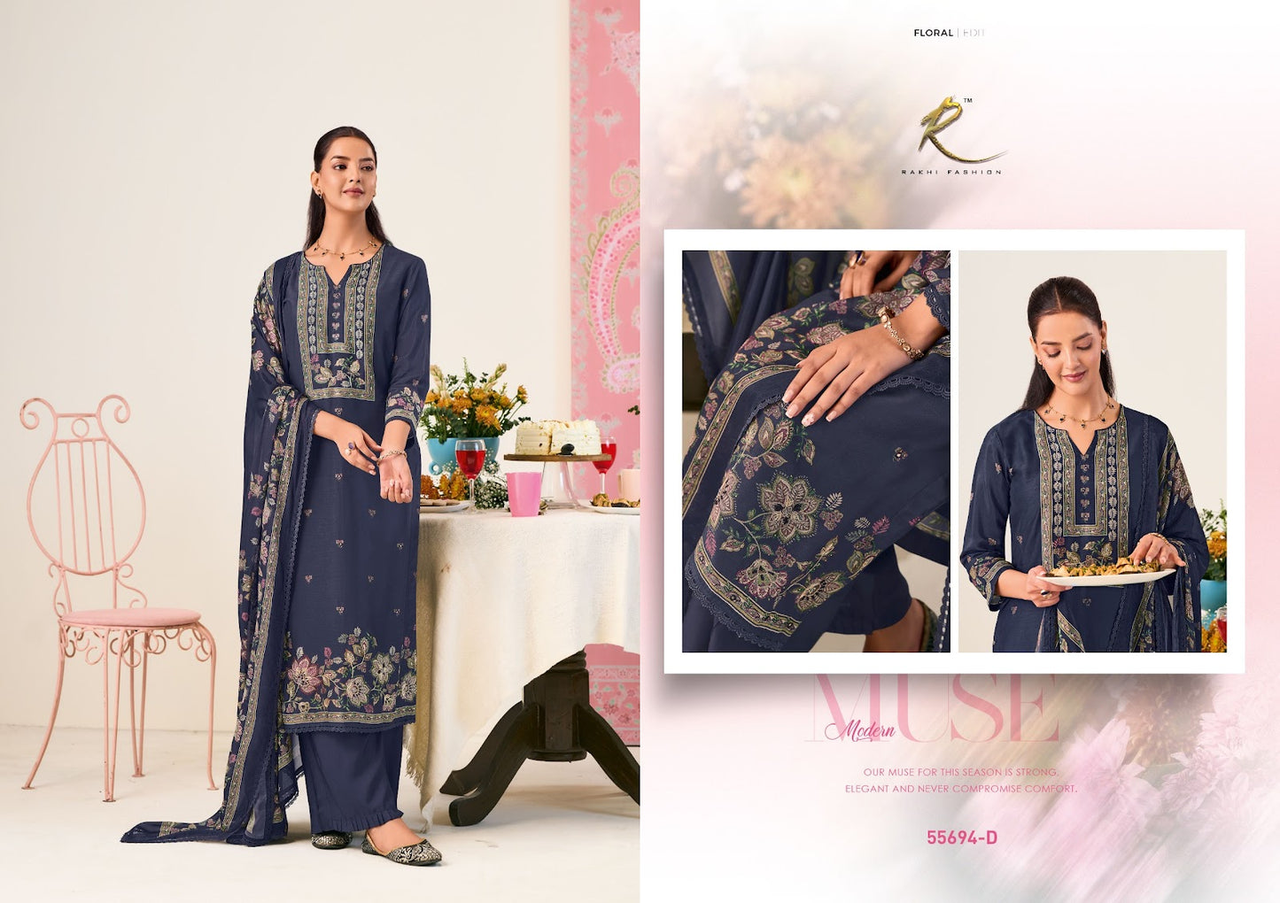 Kitty Party Rakhi Fashion Bemberg Pant Style Suits Exporter Gujarat