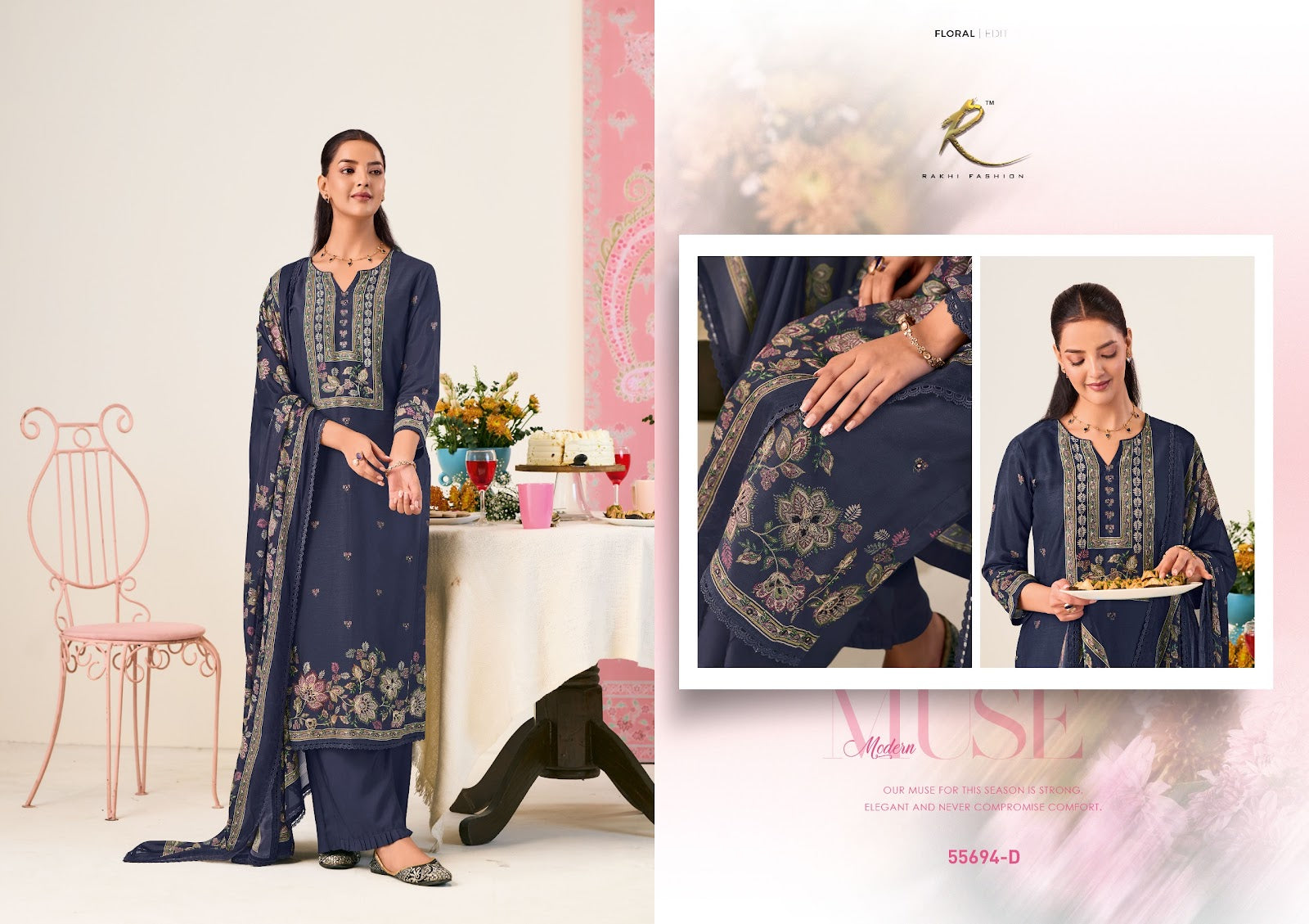 Kitty Party Rakhi Fashion Bemberg Pant Style Suits Exporter Gujarat