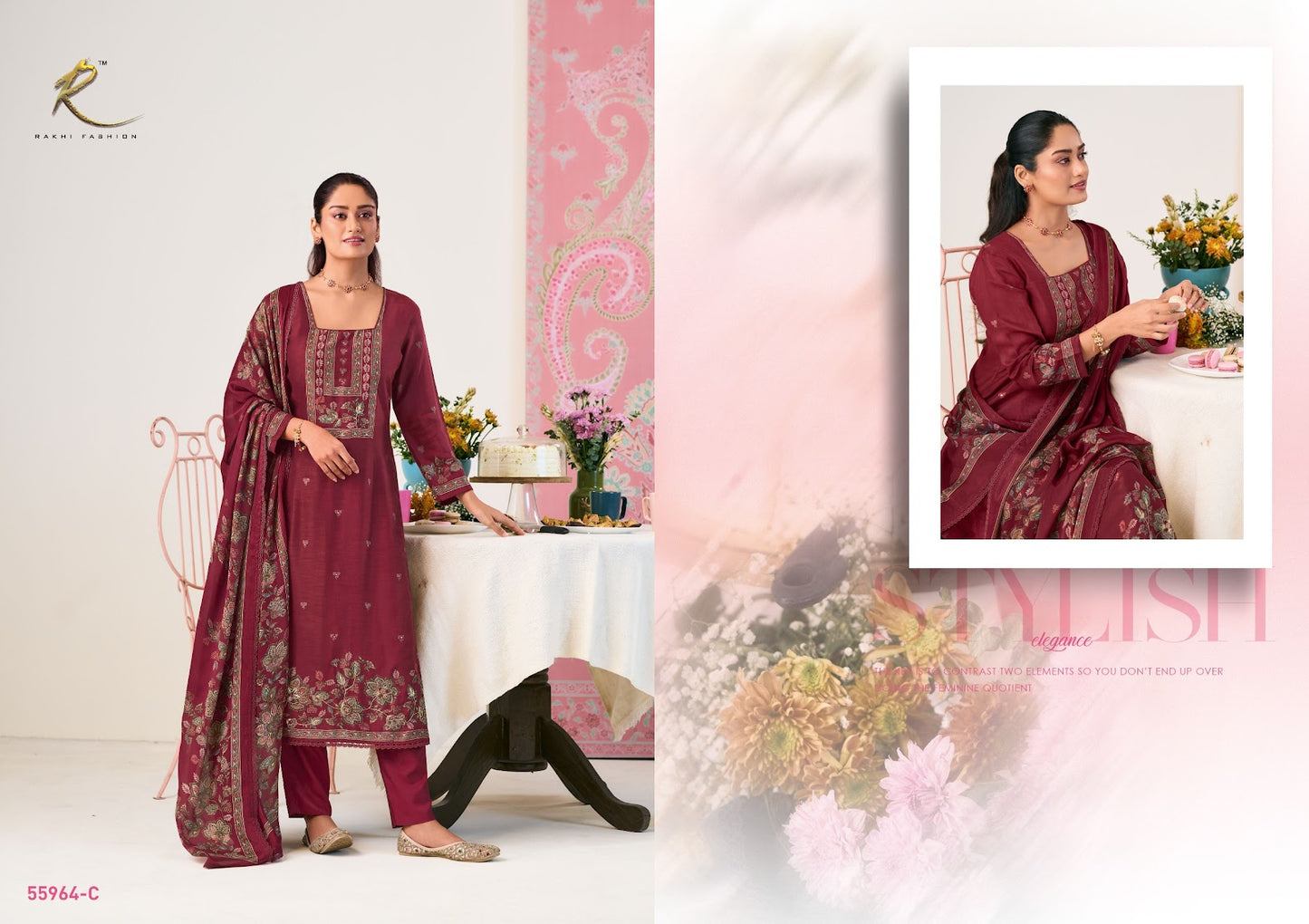 Kitty Party Rakhi Fashion Bemberg Pant Style Suits Exporter Gujarat