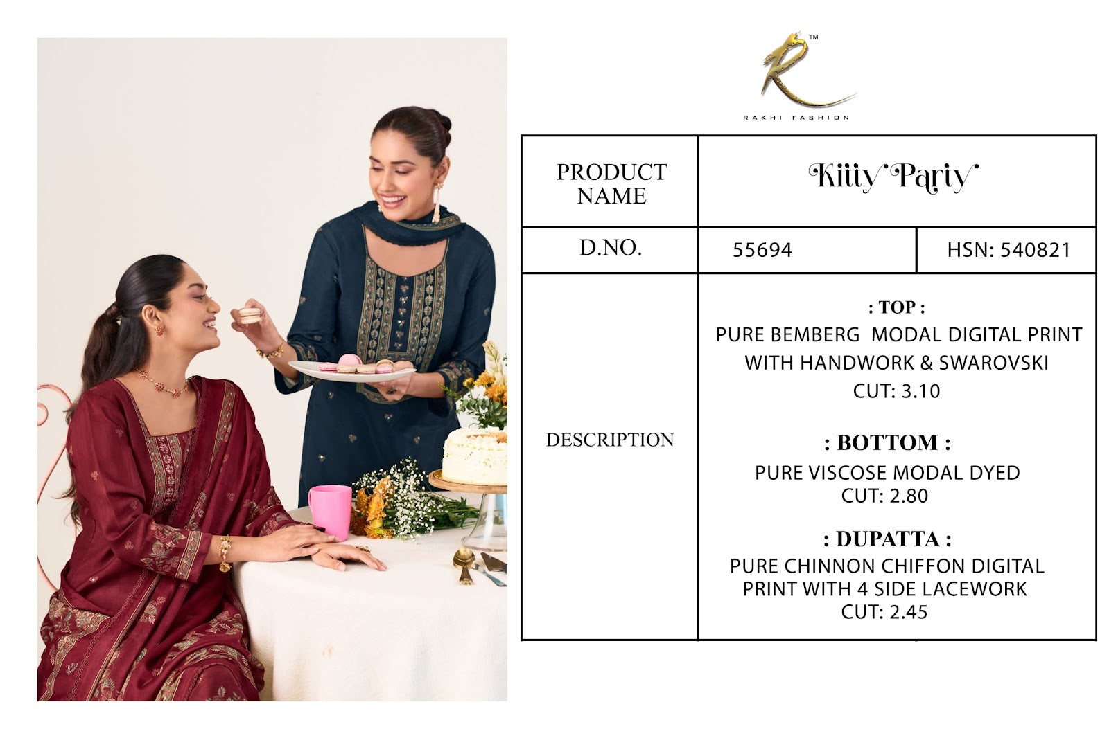 Kitty Party Rakhi Fashion Bemberg Pant Style Suits Exporter Gujarat