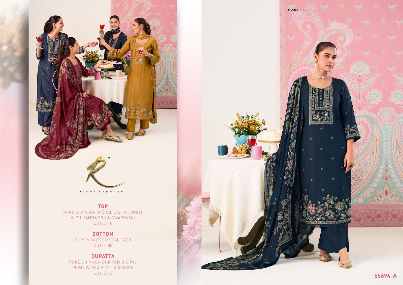 Kitty Party Rakhi Fashion Bemberg Pant Style Suits Exporter Gujarat